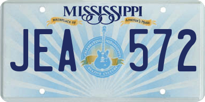 MS license plate JEA572
