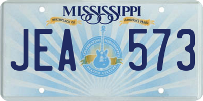 MS license plate JEA573
