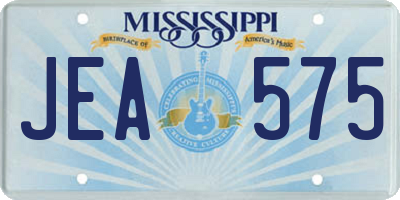MS license plate JEA575