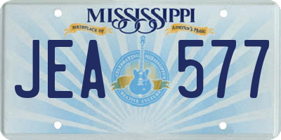 MS license plate JEA577