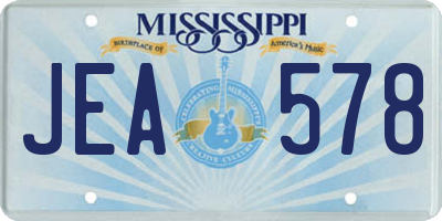 MS license plate JEA578
