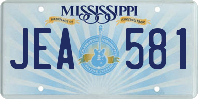 MS license plate JEA581