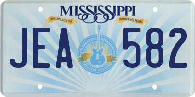 MS license plate JEA582