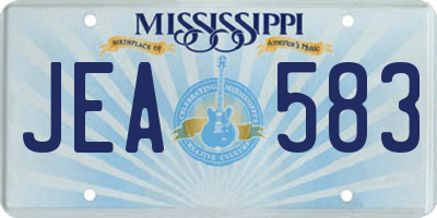 MS license plate JEA583