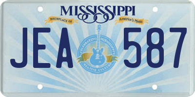 MS license plate JEA587