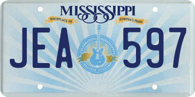 MS license plate JEA597