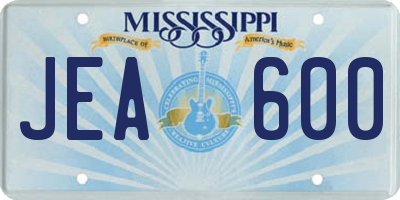 MS license plate JEA600