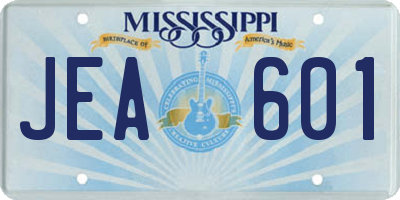 MS license plate JEA601
