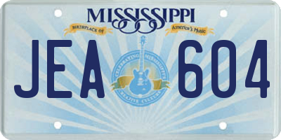 MS license plate JEA604