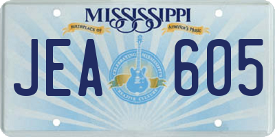 MS license plate JEA605