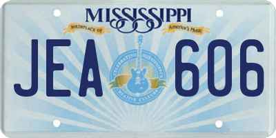 MS license plate JEA606