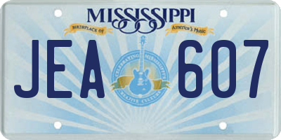 MS license plate JEA607