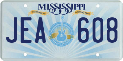 MS license plate JEA608