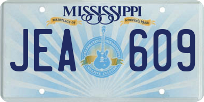 MS license plate JEA609