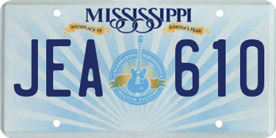 MS license plate JEA610