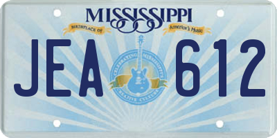 MS license plate JEA612