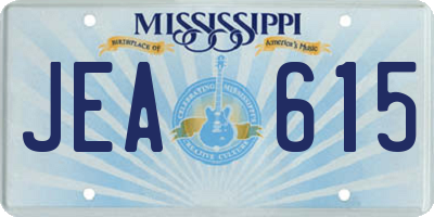 MS license plate JEA615