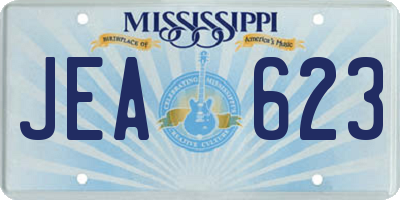 MS license plate JEA623
