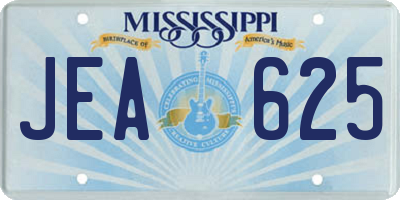 MS license plate JEA625