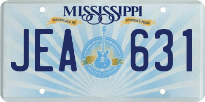 MS license plate JEA631