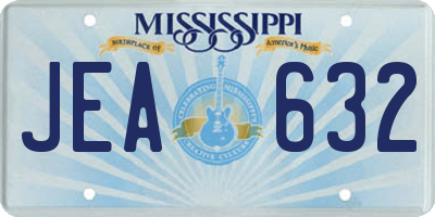 MS license plate JEA632