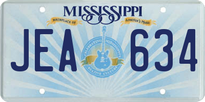 MS license plate JEA634