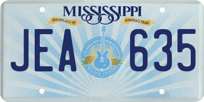 MS license plate JEA635