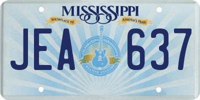 MS license plate JEA637