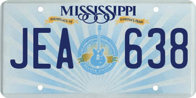 MS license plate JEA638
