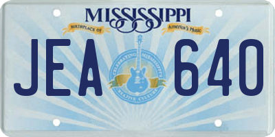 MS license plate JEA640