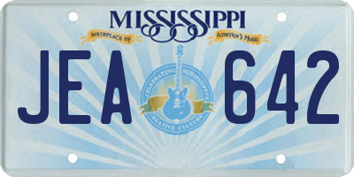 MS license plate JEA642
