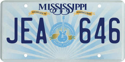 MS license plate JEA646