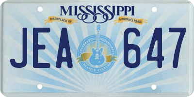 MS license plate JEA647