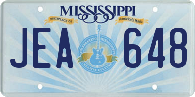 MS license plate JEA648