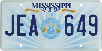 MS license plate JEA649