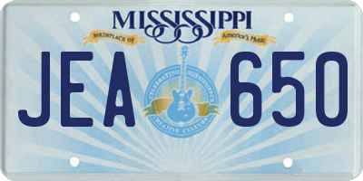 MS license plate JEA650