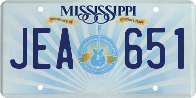 MS license plate JEA651