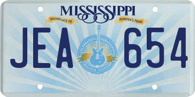 MS license plate JEA654