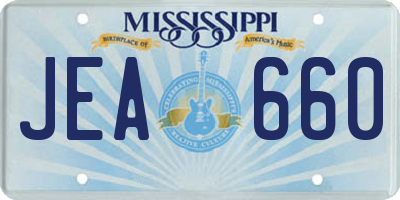 MS license plate JEA660