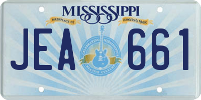 MS license plate JEA661