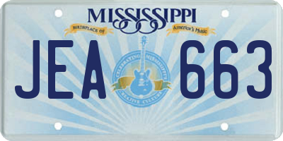 MS license plate JEA663