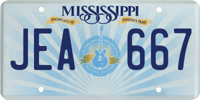 MS license plate JEA667