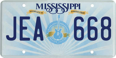 MS license plate JEA668