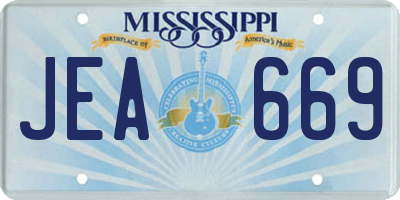 MS license plate JEA669