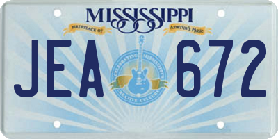 MS license plate JEA672