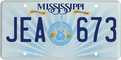 MS license plate JEA673