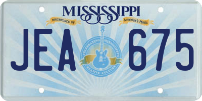 MS license plate JEA675
