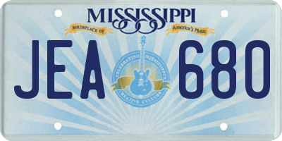 MS license plate JEA680