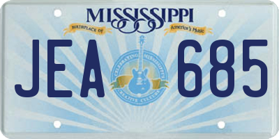 MS license plate JEA685