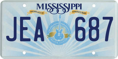 MS license plate JEA687